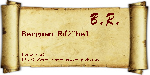Bergman Ráhel névjegykártya